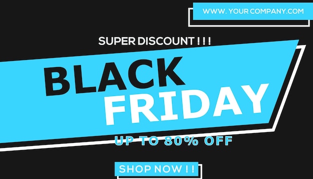 Black friday-verkoopbanner op blauwe en zwarte achtergrond