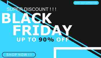 Gratis vector black friday-verkoopbanner op blauwe en zwarte achtergrond