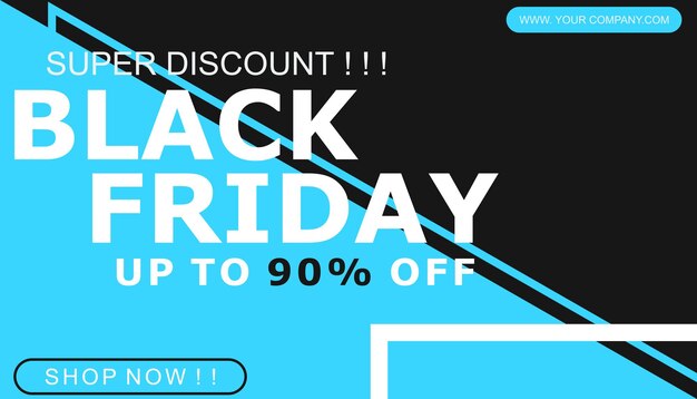 Black friday-verkoopbanner op blauwe en zwarte achtergrond