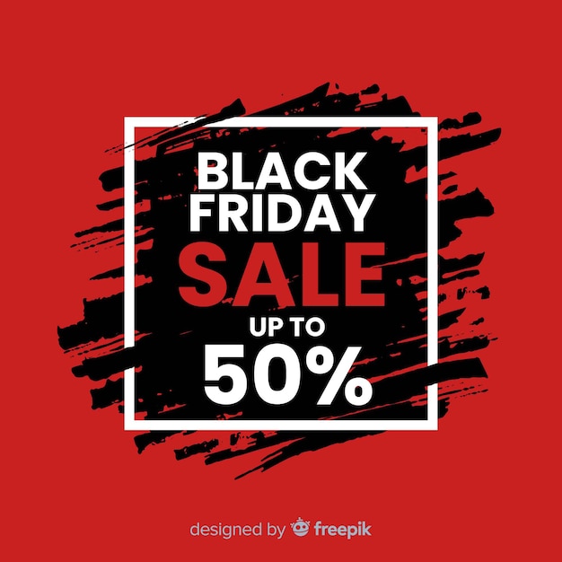 Gratis vector black friday-verkoopsamenstelling met vlekachtergrond