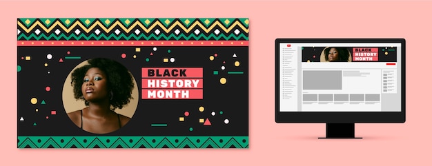 Gratis vector black history month celebration youtube-kanaalkunst