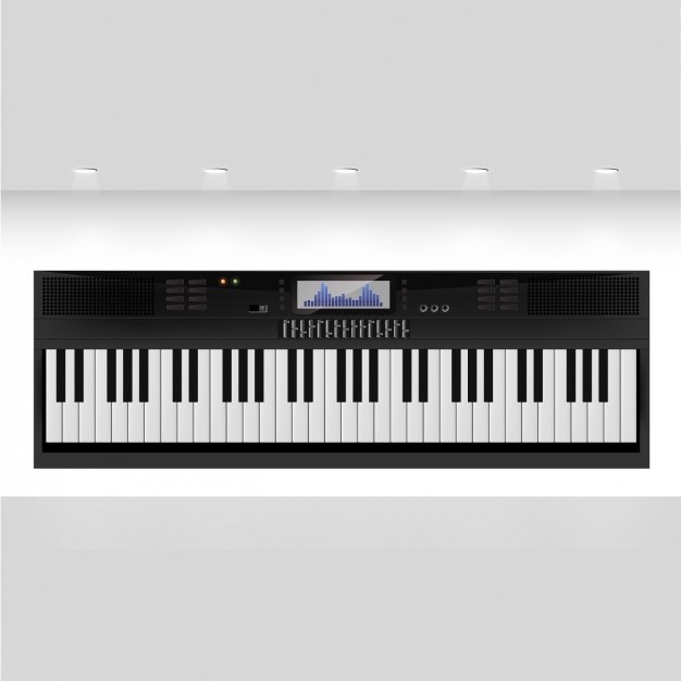 Gratis vector black synthesizer keyboard