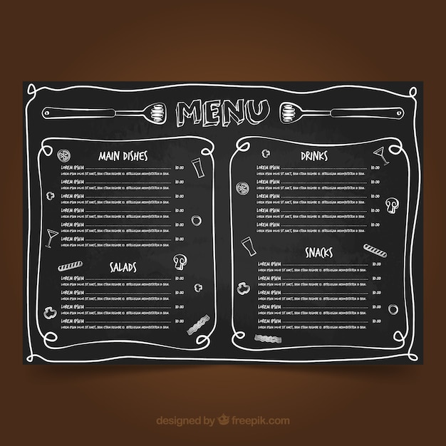Blackboard menusjabloon