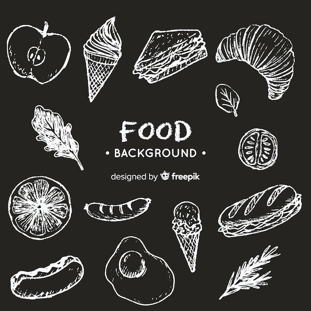 Blackboard voedsel achtergrond