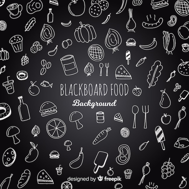 Blackboard voedsel achtergrond