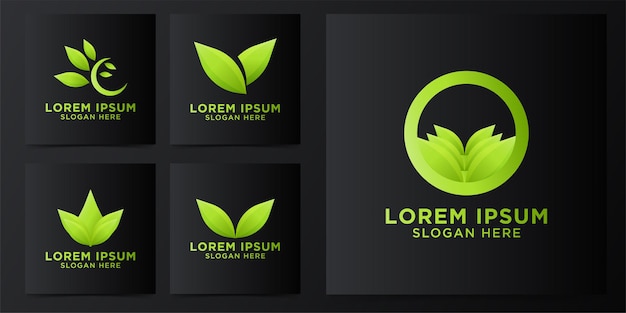 Gratis vector blad logo ontwerp