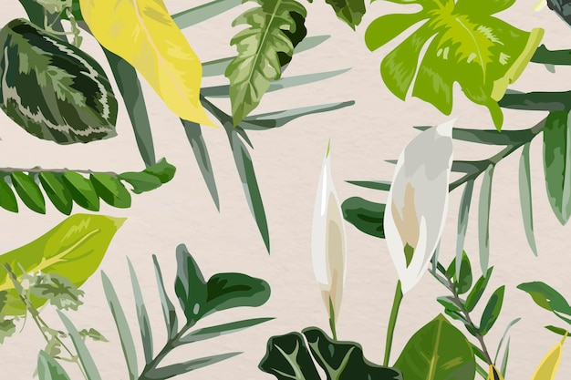 Blad patroon achtergrond tropische vector kunst, natuur design
