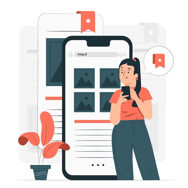 Bladwijzers concept illustratie