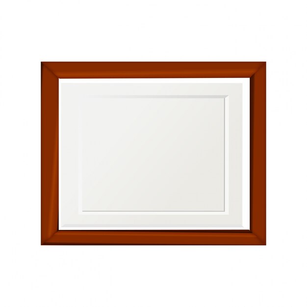 blanco Hout frame op een witte achtergrond