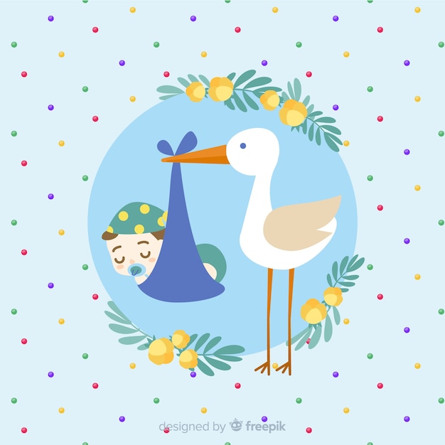 Gratis vector blauw baby showerconcept voor jongen