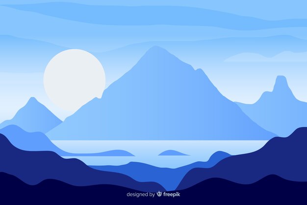 Blauw bergenlandschap