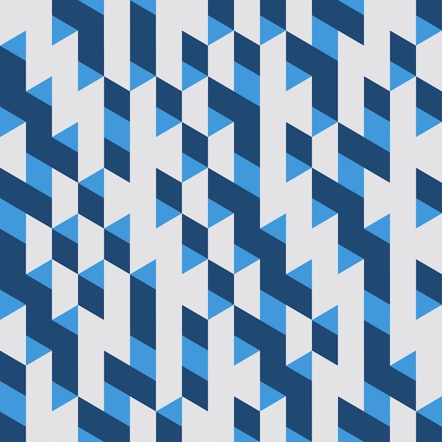 Blauw geometrisch naadloos patroon abstracte achtergrond vectorillustratie