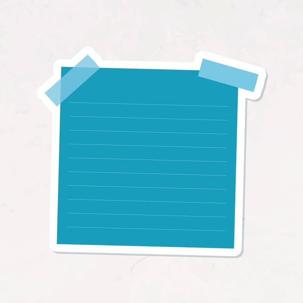 Gratis vector blauw gevoerde briefpapier sticker vector