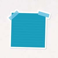 Blauw gevoerde briefpapier sticker vector