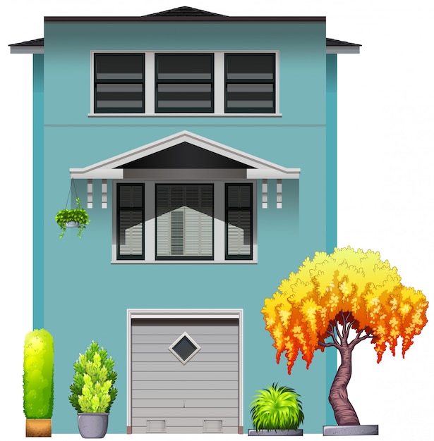 Gratis vector blauw huis