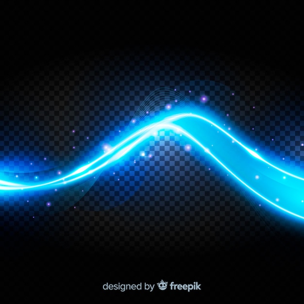 Gratis vector blauw lichtgolfeffect op transparante achtergrond