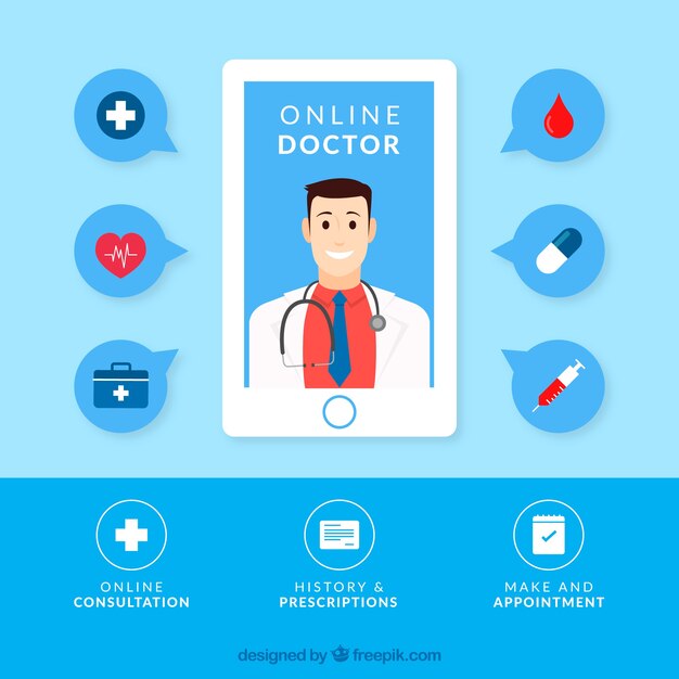 Blauw online dokter ontwerp