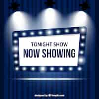 Gratis vector blauw theater sign