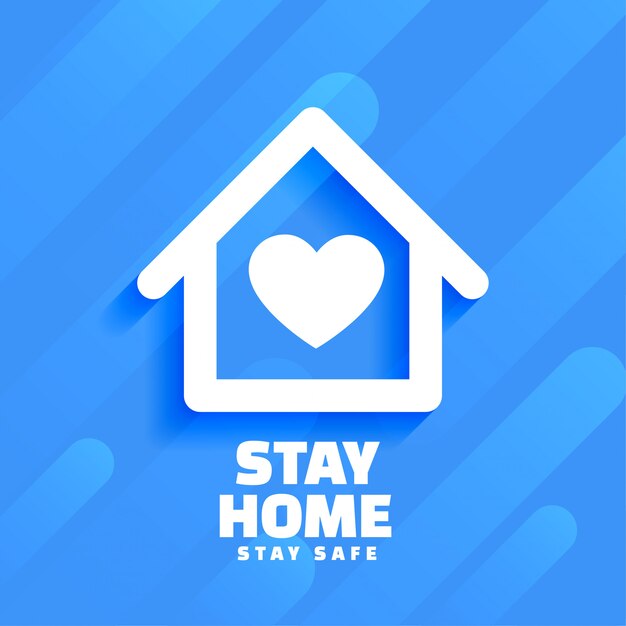 Blauw thuis blijven en veilig ontwerp als achtergrond