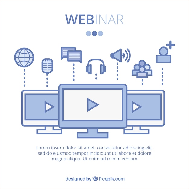 Gratis vector blauw webinarontwerp