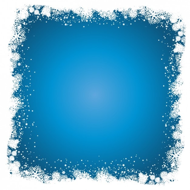 Gratis vector blauwe achtergrond met snoflake kader