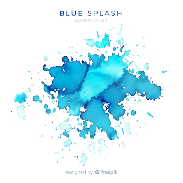 Blauwe aquarel splash