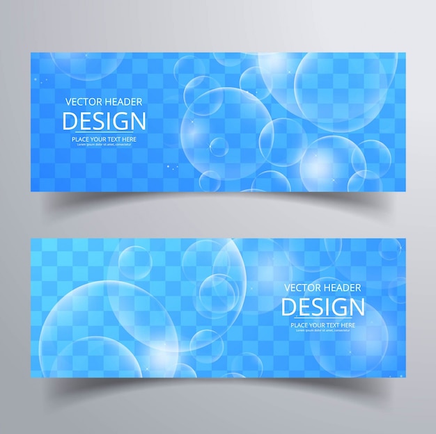 Blauwe bellen banners