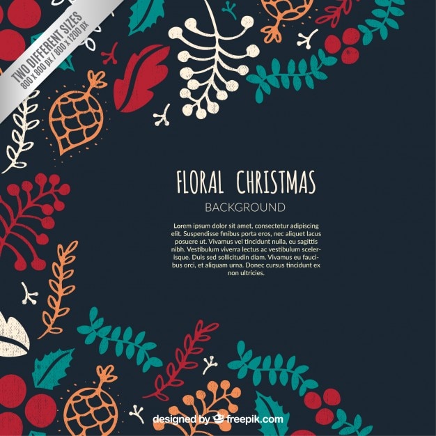 Gratis vector blauwe bloemen christmas achtergrond