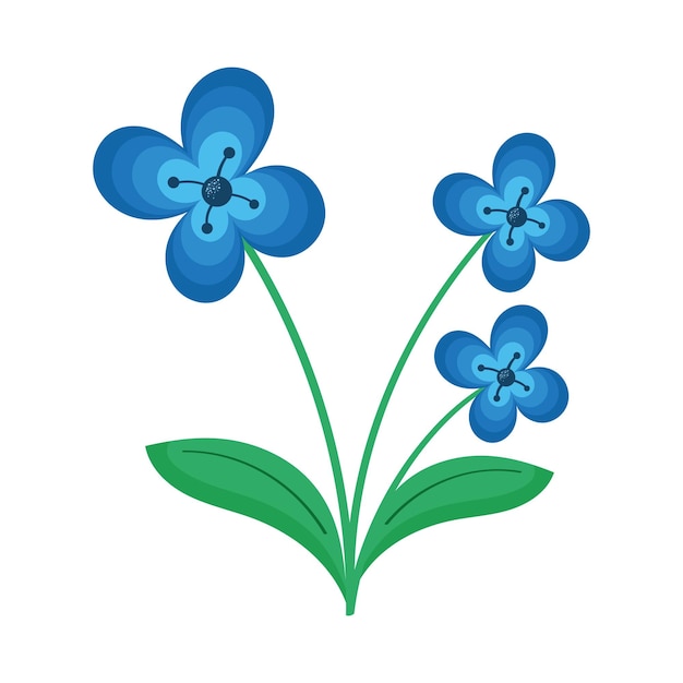 Gratis vector blauwe bloemen lenteseizoen