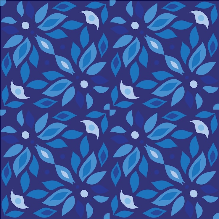 Gratis Vector blauwe bloemen patroon achtergrond