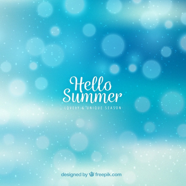 Blauwe bokeh zomer achtergrond
