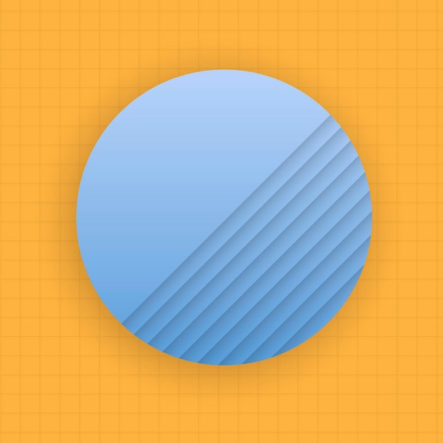 Blauwe cirkel op een gele achtergrond vector