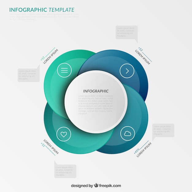 Gratis vector blauwe cirkels infographic