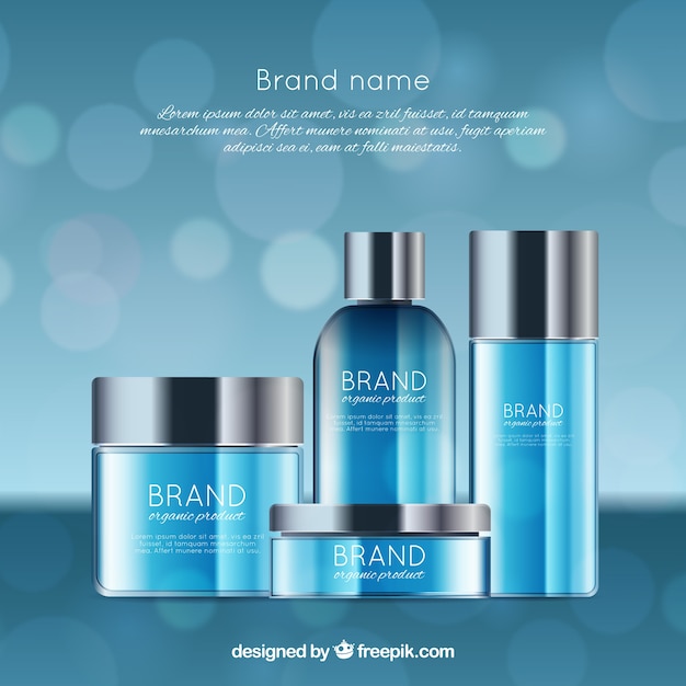 Blauwe cosmetica achtergrond