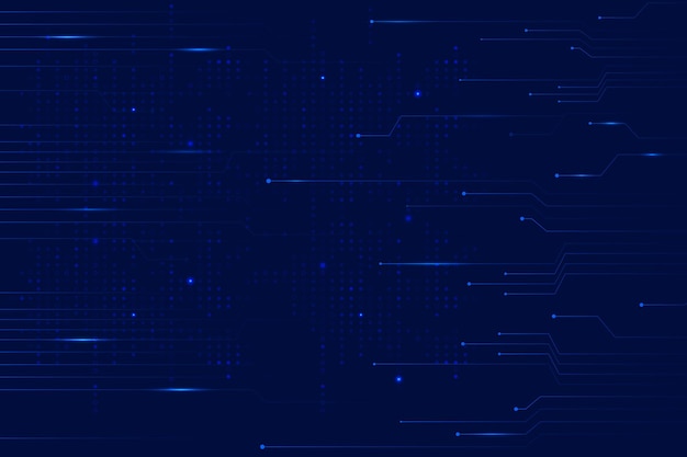 Blauwe data technologie achtergrond met circuit lijnen