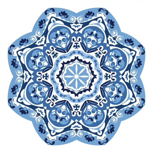 Blauwe decoratieve mandala