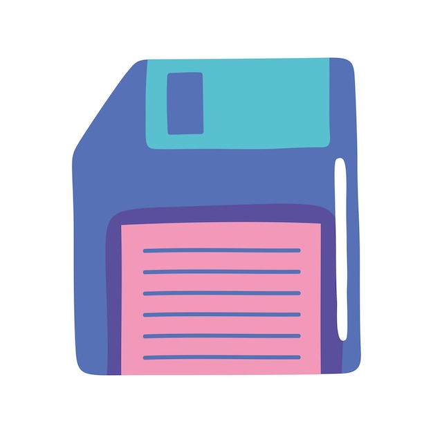 Gratis vector blauwe diskette voor gegevensopslag