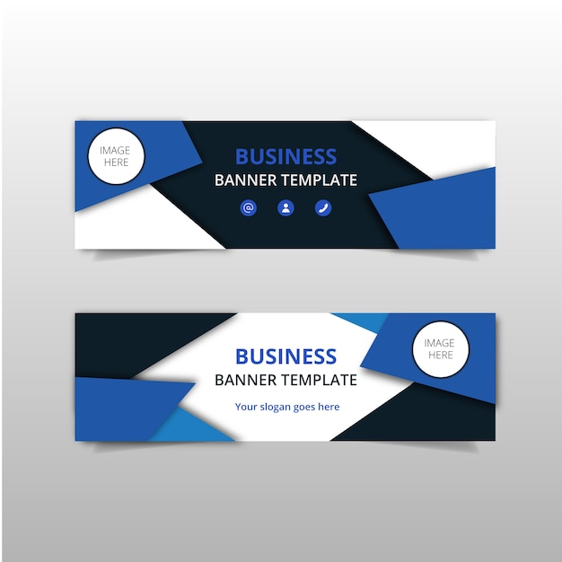 Gratis vector blauwe elegante zakelijke banners