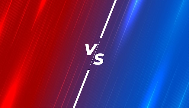 Gratis vector blauwe en rode versus glanzende banner voor toernooiwedstrijd