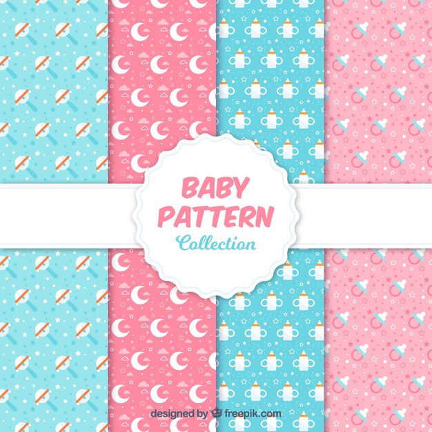 Blauwe en roze baby patrooninzameling