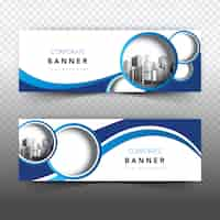 Gratis vector blauwe en witte zakelijke banner