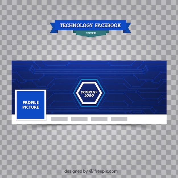 Gratis vector blauwe facebook cover