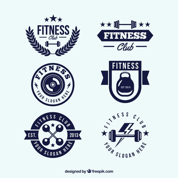 Blauwe fitness-insignecollectie