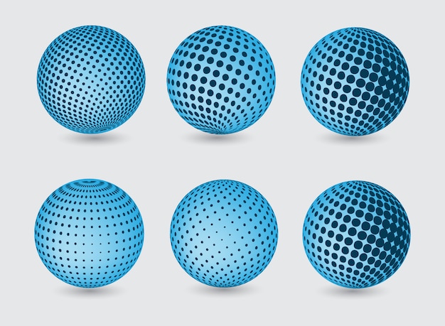 Gratis vector blauwe globes collectie