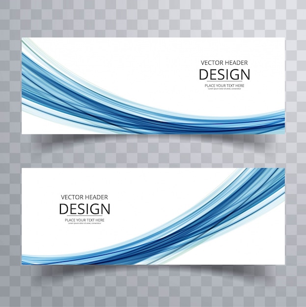 Gratis vector blauwe golvende banners