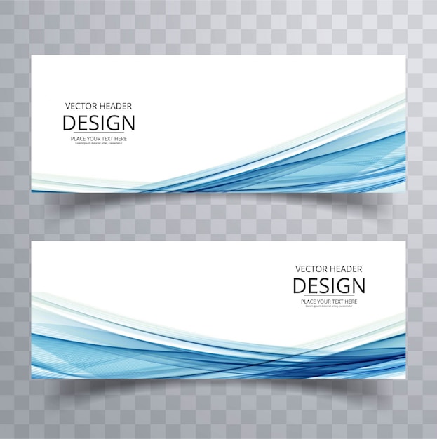 Gratis vector blauwe golvende banners