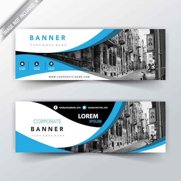 Gratis vector blauwe golvende bedrijfswebsite banners