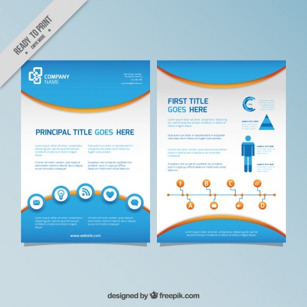 Blauwe infografie flyer