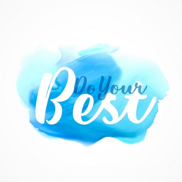 Gratis vector blauwe inkt effect met doe je best bericht