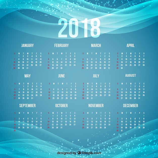 Blauwe kalender 2018